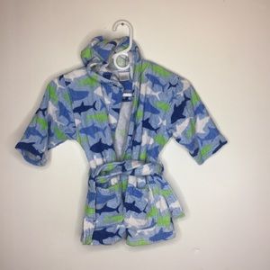 Steve Swim Blue & Green Hooded Bathrobe